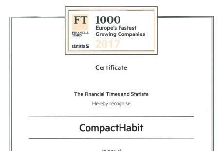 CompactHabit Europe fastest growing companies FT1000 Financial Times forte croissance creixement rápido crecimiento